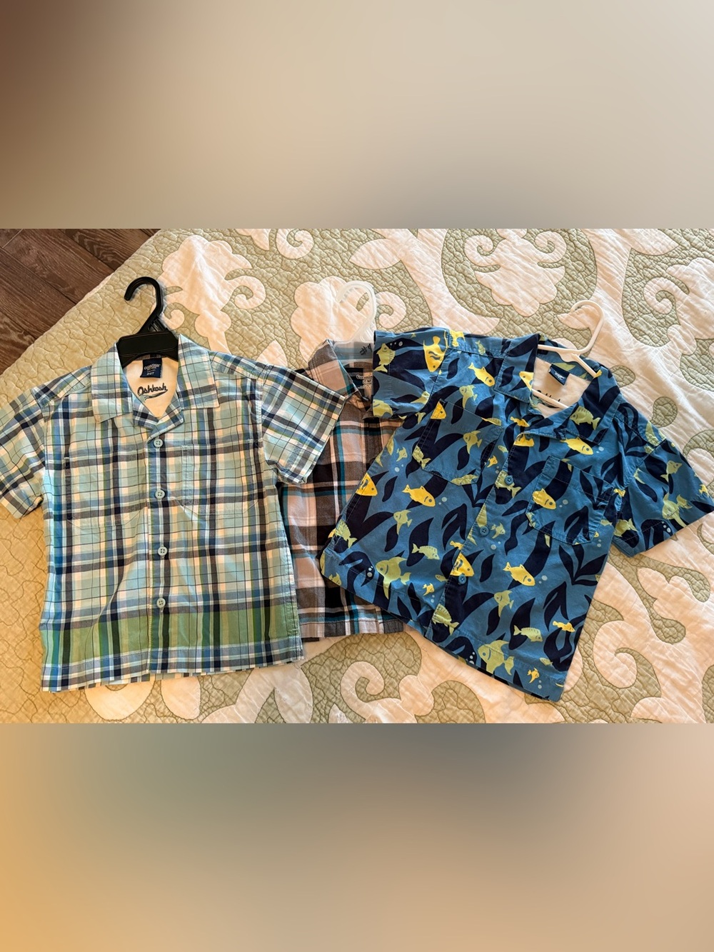 OshKosh B'gosh and Blue Green Plaid Button-Up Shirts bundle